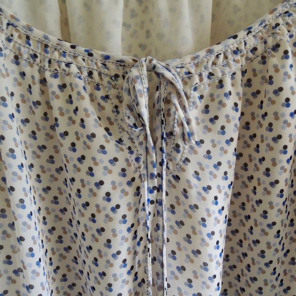 Max Studio Blue & White Dot Print Blouson Dress S - Picture 4 of 12